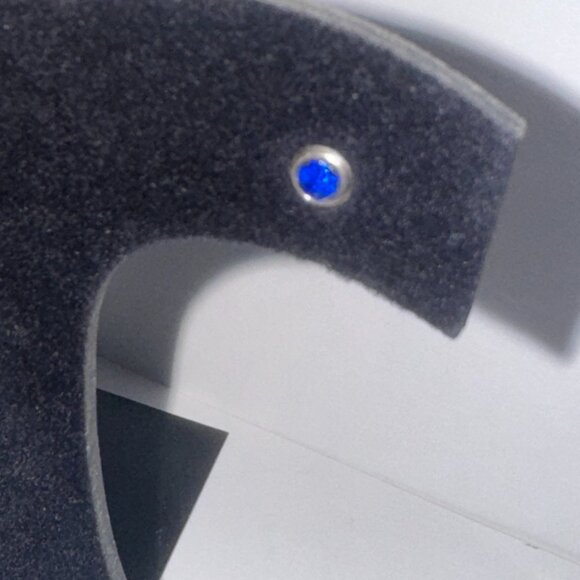 5 Mm Round Sapphire Blue Cz And Sterling Post Earrings - Picture 5 of 13